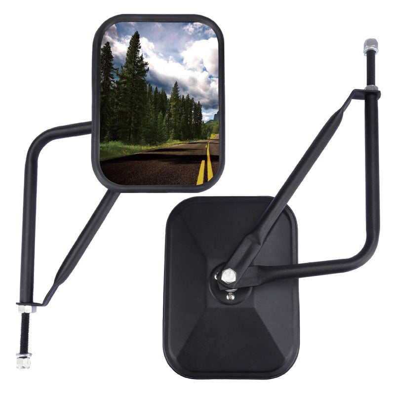 JUSTTOP Mirrors Doors Off, Side View Mirrors Compatible with Jeep Wrangler CJ YJ TJ JK JL & Unlimitedï¼ŒQuicker Install Door Hinge Mirror for Safe Doors Off Driving, Car Exterior Accessories- 2Pack - Image 1